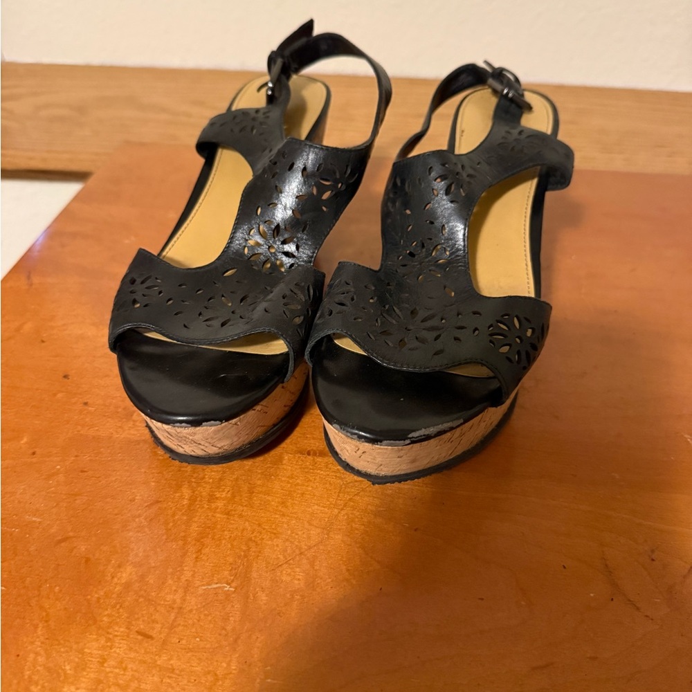 Franco Sarto Black Women's Sandals Wedge Platform